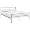 Modway Alina Powder Coated Sturdy Steel Queen Platform Bed Frame in Gray