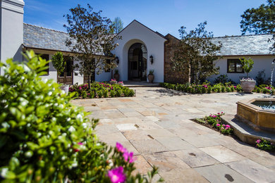 Inspiration for a mediterranean entryway remodel in Santa Barbara