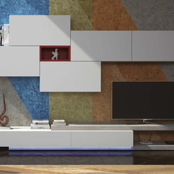 Modern Wall Unit Velvet 105 by Artigian Mobili Italy - $3,499.00 - Entertainment Centers And Tv Stands