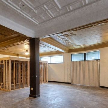 Historic Tin Ceiling & Exposed HVAC Paint Project
