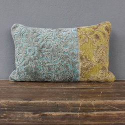 zither pillow &ndash; blue + green - Decorative Pillows