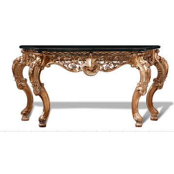 69" Gold Console Table