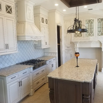 Custom High-End White and Charcoal Kitchen