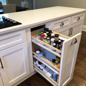 custom kitchen and includes drawer for pet plate