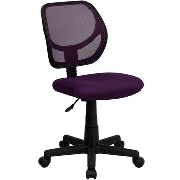 Flash Furniture Mid-Back Purple Mesh Task Chair And Computer Chair
