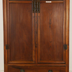 Chinese Tall Armoire with Beautiful Carved Panels - Armoires And Wardrobes