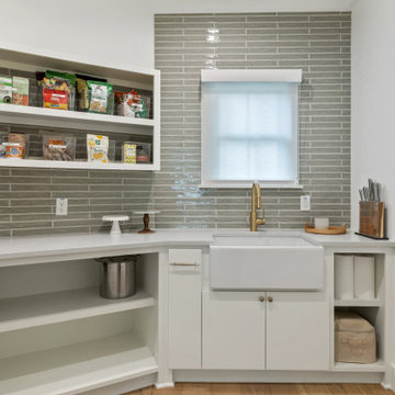 Custom Luxury Walk-In Pantry with Open Shelving | Houston