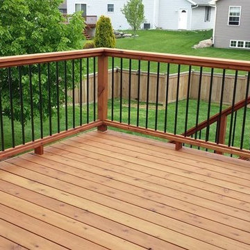 Deck & Staircase Wood with Cable Rail in Wisconsin