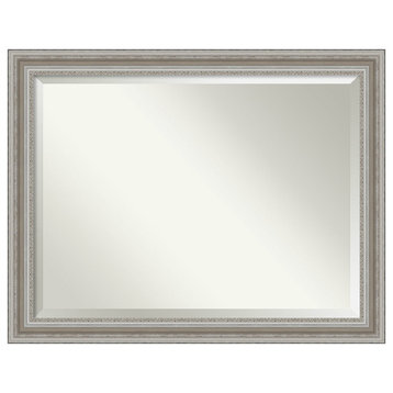 Parlor Silver Beveled Bathroom Wall Mirror - 45.5 x 35.5 in.