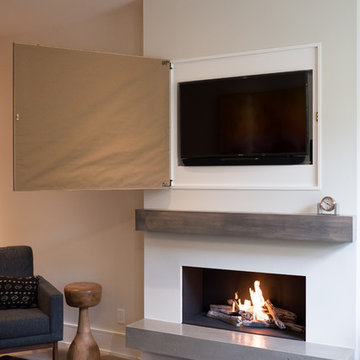 TV behind art