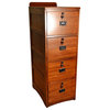 Crafters and Weavers Arts and Crafts 4-Drawer Wood File Cabinet in Cherry