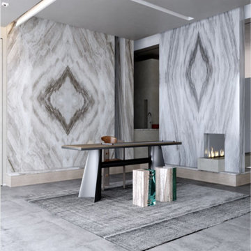 Dolce Grey Bookmatch: iSlab  8'x4' Porcelain Slabs projects