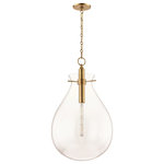 Hudson Valley Lighting - Ivy LED Large Pendant With Clear Glass Shade, Aged Brass - Popular designer, blogger, and trendsetter Becki Owens is widely known for her fresh, feminine, "dream-home-worthy" designs. Her large social media following is a testament to the livable yet beautiful spaces she creates for her clients. Becki brings the same design approach to Becki Owens X Hudson Valley Lighting: a cohesive collection of simple, elegant pieces that fit any space and style.