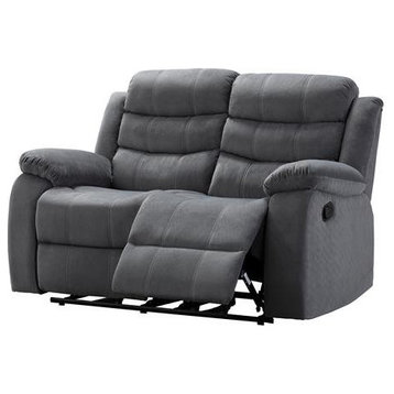 Kingway Furniture Zaffer Microfiber Living Room Loveseat In Gray