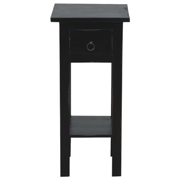 Sunset Trading Cottage Narrow Side Table | Distressed Black