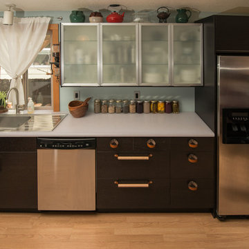 IKEA Kitchen Remodel with Leather Drawer Pulls