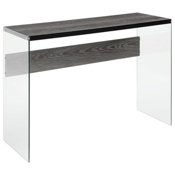 Convenience Concepts SoHo Console Table, Weathered Gray/Glass