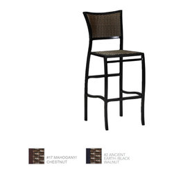 Aire Transitional Woven Resin Wicker Stationary Bar Stool by Summer Classics - Outdoor Bar Stools And Counter Stools