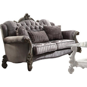 Acme Traditional Northville Sofa With Velvet And Antique Champagne Finish 56930 Victorian Sofas By Gwg Outlet