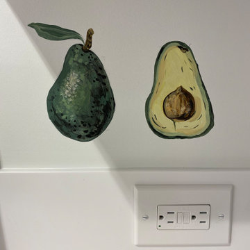 Botanical Backsplash in Kitchen