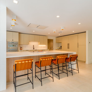 Contemporary Luxury Kitchen with Seamless Design and Inviting Ambiance