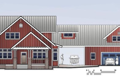 New Residential Farmhouse Elevation Rendering