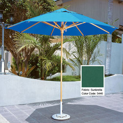 Forest-Green-Wood-Market-Umbrellas - Patio Furniture And Outdoor Furniture