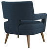Elizabeth Upholstered Fabric Armchair, Azure