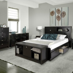 Prepac Black Series 9 Designer Bedroom Set - Bedroom Furniture Sets
