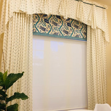 Arch valance & side panels create a stunning office