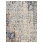 Nourison - Nourison Rustic Textures 7'10" x 10'6" Grey/Beige Modern Indoor Area Rug - This beautifully carved contemporary rug from the Rustic Textures Collection brings abstract greys and neutrals together for a weathered, rustic d�cor feel that adds depth and texture to any space. High-low pile construction and subtly shifting colors are at home in urban and cabin settings alike.