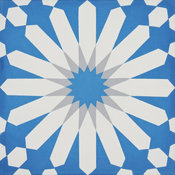 8"x8" Alhambra Handmade Cement Tile, Blue/White/Gray, Set of 12