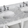 Montage 60" Double Sink Bath Vanity, Carrara/White