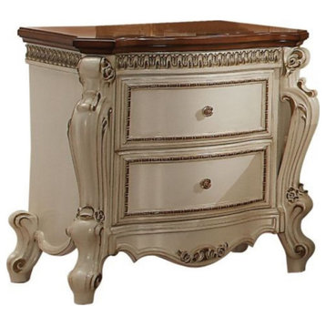 Ergode Nightstand Antique Pearl and Cherry Oak