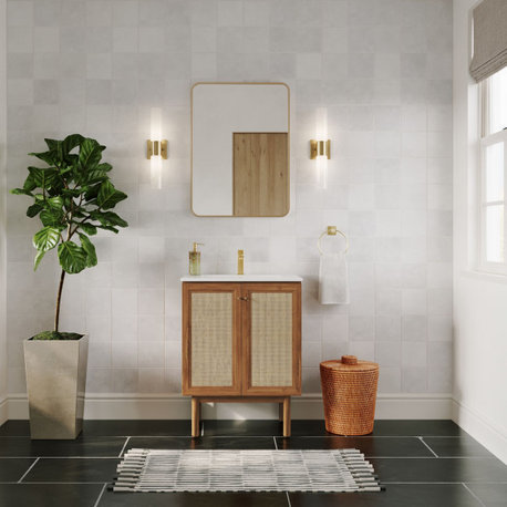 Classe Bathroom Vanity, Oak, 24", Single Sink, Freestanding