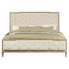Pemberly Row Arranmore Gray and Off White Tufted Tufted King Bed