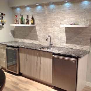 Design ideas for a modern basement in Other.