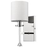 Acclaim - Acclaim Kara 1-Light Wall Sconce IN41043PN, Polished Nickel - Kara Is Sophisticated And Uplifting. Delicate Shades Of Ivory Sit Upon Crystal Bobeches. A Transitional Design With A Touch Of Class.