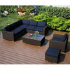 Harmonia Living Arden 8-Piece Patio Conversation Set, Indigo