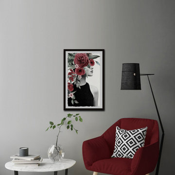 "Red Blooms II" Framed Painting Printfigurative