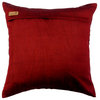 Designer 14"x14" Zardosi Red Art Silk Throw Pillow Covers - Admirable
