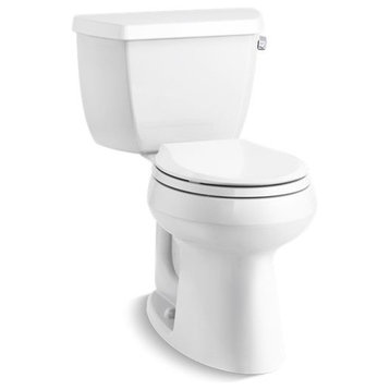 Kohler Highline 2-Piece Round-Front 1.28 GPF Toilet w/ Right-Hand Lever, White