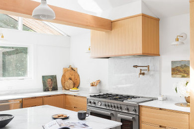 Example of a minimalist kitchen design in Vancouver