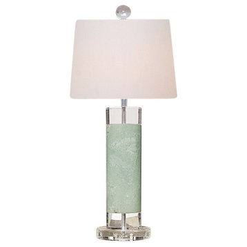 Green Jade Porcelain Table Lamp 26"