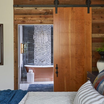 Elegant Bathroom Reveal in The Woodlands, TX with Custom Sliding Barn Door
