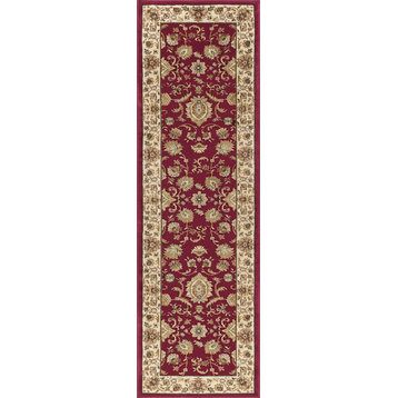 Gabrielle Traditional Oriental Red Runner Rug, 2'x7'