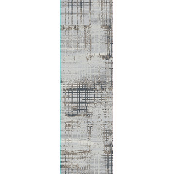 Dynamic Rugs Wingo 7962 Organic / Abstract Rug, Grey Taupe, 2'2"x7'7" Runner
