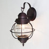 Outdoor Wall Sconce, Lantern Wall Sconce, Oil Rubbed Bronze, Clear Seeded Glass