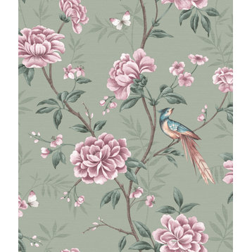 Akina Sage Floral Wallpaper, Bolt