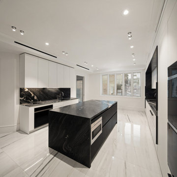 Contemporary white kitchen in Williamsburg